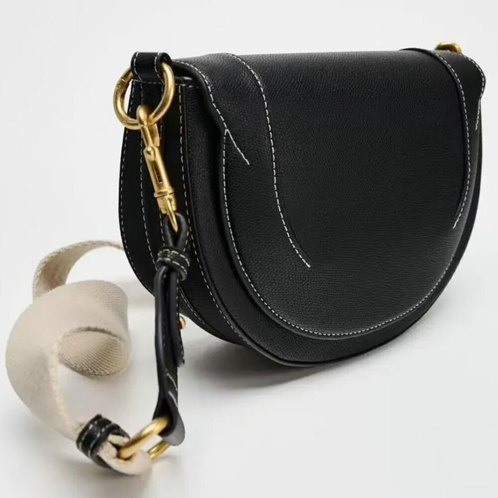 Slouchy PU Leather Tote Bag Women Crossbody Shoulder Handbag Casual - Picture 3 of 6